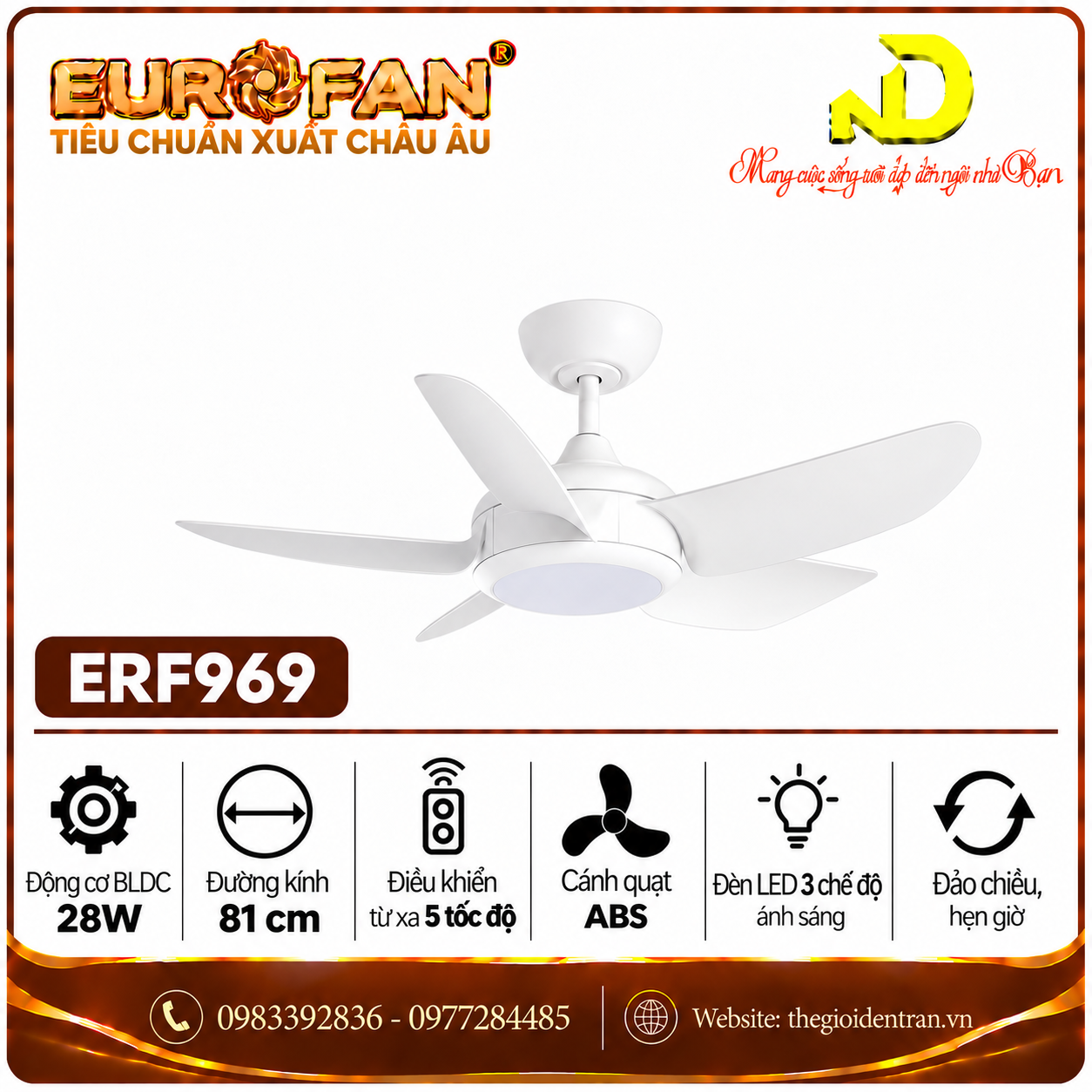 Quạt trần Eurofan ERF969